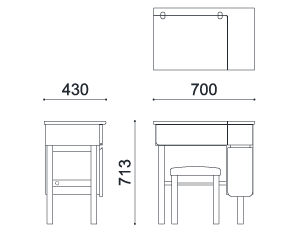 ドレッサー 70(ウォールナット)