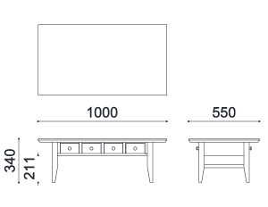 センターテーブル 100(MBR)